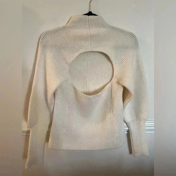 Rebecca Taylor Backless MockNeck Wool Sweater Sz - Picture 4 of 12